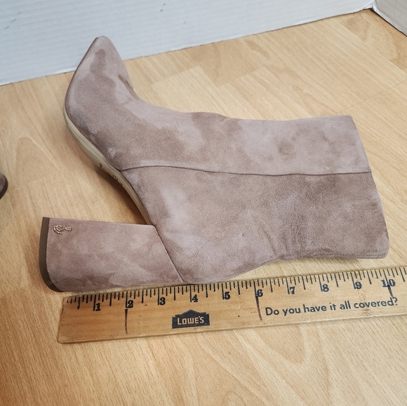 Sam Edelman 10W Suede Leather Codie Square Toe Bootie Nude Beige - Picture 9 of 16